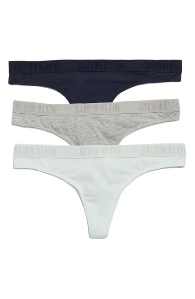 Calvin Klein Logo Thong In Afg Shoreline/