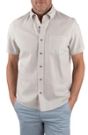 Tailor Vintage Puretec Linen Cotton Button-up Shirt In Quiet Grey