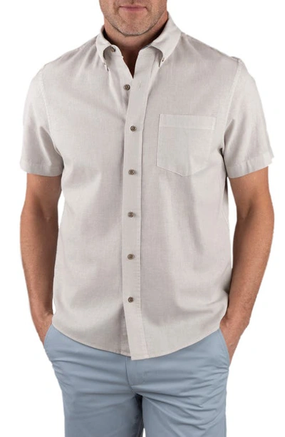 Tailor Vintage Puretec Linen Cotton Button-up Shirt In Quiet Grey