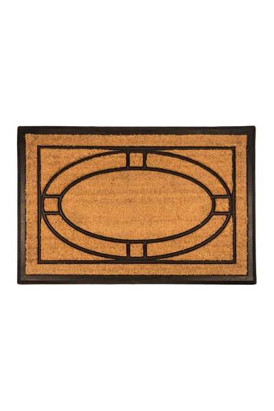 Entryways Ellipse Recycled Rubber & Coir Doormat In Natural Coir / Black