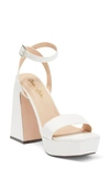Chase & Chloe Rayla Ankle Strap Platform Sandal In White Pu