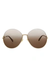 Chloé 61mm Oversized Sunglasses In Gold Brown