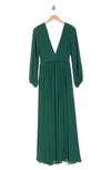 Love By Design Iris V-neck Long Sleeve Maxi Dress In Emerald