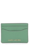 Marc Jacobs Pebbled Leather Card Case In Dark Ivy