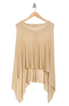 Portolano Cowl Neck Poncho In Beige