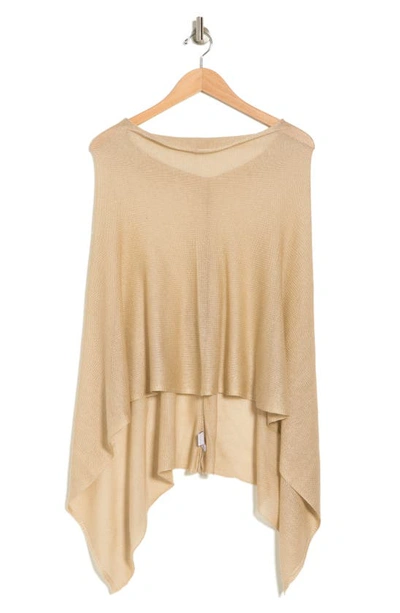 Portolano Cowl Neck Poncho In Beige
