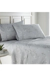 Southshore Fine Linens Myosotis Scorpioides 300 Tc Long Staple Sateen Cotton Sheet Set In Grey