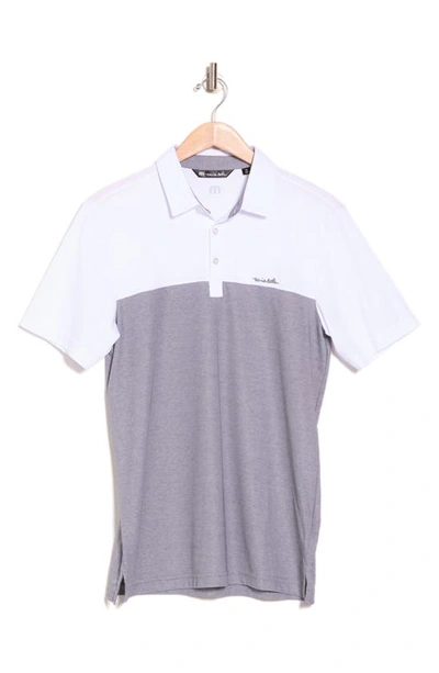 Travismathew Colorblock Cotton Blend Polo In White/ Grey