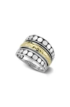 Samuel B. 18k Yellow Gold & Sterling Silver Hammered Ring In Silver/ Gold