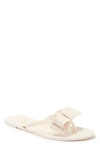 Kate Spade Jayla Bow Flip Flop Sandal In Parchment.