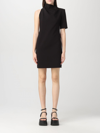 Sportmax Asymmetrical Open Back Mini Dress In Black