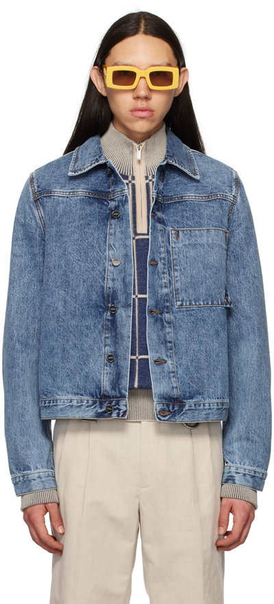 Jacquemus Blue Le Raphia 'la Waistcoate De Nîmes Jao' Denim Jacket