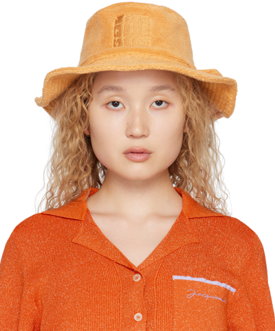 Jacquemus Hut Le Bob Bandho Aus Frottee In Light Orange