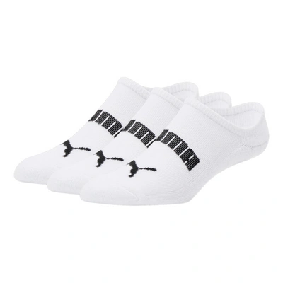 Puma Men's Half-terry No-show Socks [3 Pairs] In White / Black
