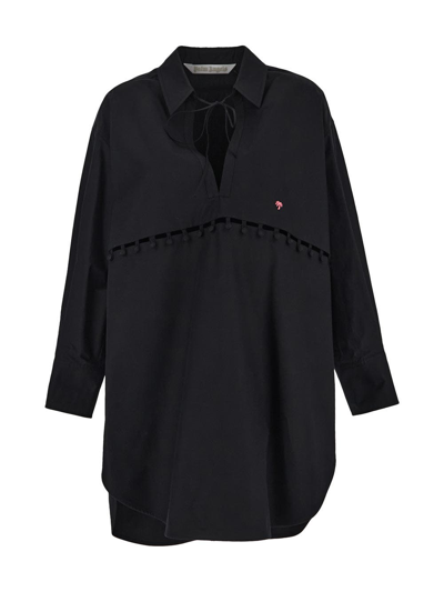 Palm Angels Cut-out Shirt Dress In Black