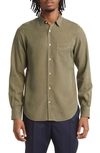 Officine Generale Button-fastening Linen Shirt In Green