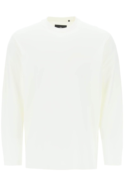 Y-3 Crew-neck Long-sleeve T-shirt In White