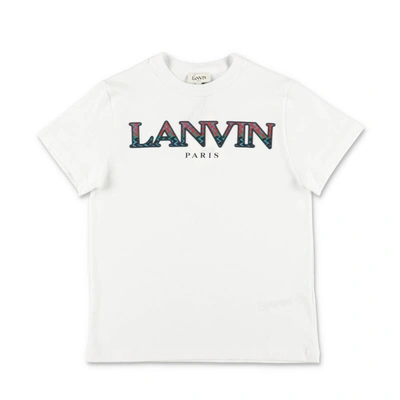 Lanvin Kids' White Cotton Jersey Boy  T-shirt In Bianco