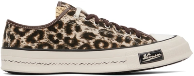 Visvim Skagway Lo Leopard Trainers In Beige