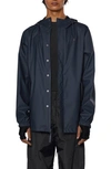 Rains Waterproof Hooded Fishtail Rain Jacket In Navy