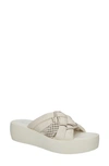 Bella Vita Woven Platform Slide Sandal In Bone