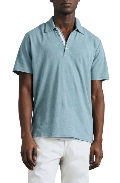 Rag & Bone Men's Linen-blend Polo Shirt In Blue