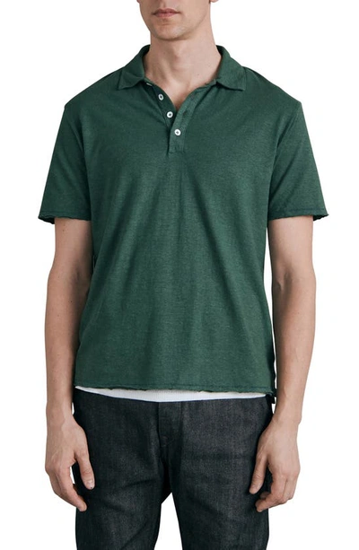 Rag & Bone Men's Linen-blend Polo Shirt In Green