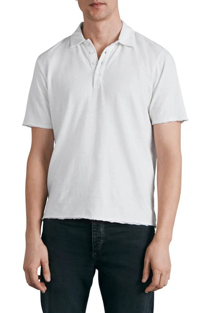 Rag & Bone Classic Flame Slub Cotton Polo Shirt In Black