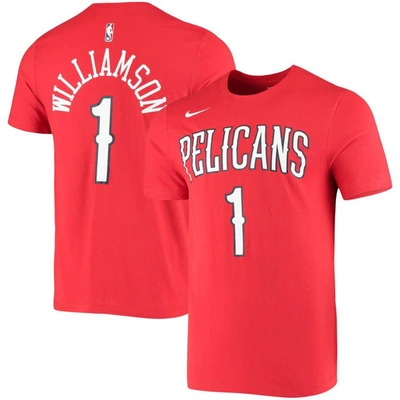 Nike Zion Williamson Red New Orleans Pelicans Name & Number Performance T-shirt