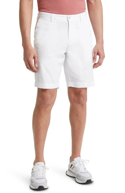 Hugo Boss Slice Stretch Twill Shorts In White