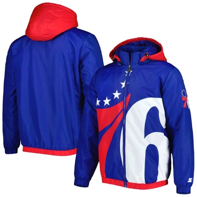 Starter Royal Philadelphia 76ers The Triple Double Full-zip Hoodie Jacket