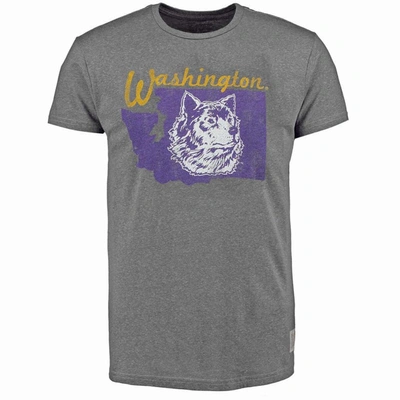 Retro Brand Original  Heathered Gray Washington Huskies Vintage State Tri-blend T-shirt