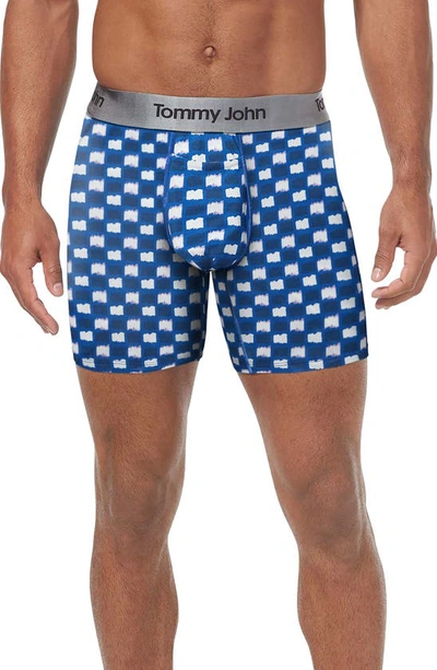 Tommy John Second Skin 6-inch Boxer Briefs In White Textured Check