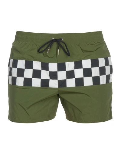 Dsquared2 Swim Shorts In Military Green