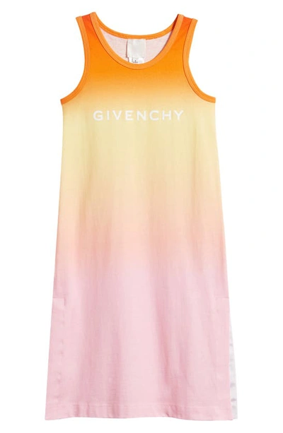 Givenchy Kids' Sleeveless Sunset Logo Cotton Dress In Multicolor