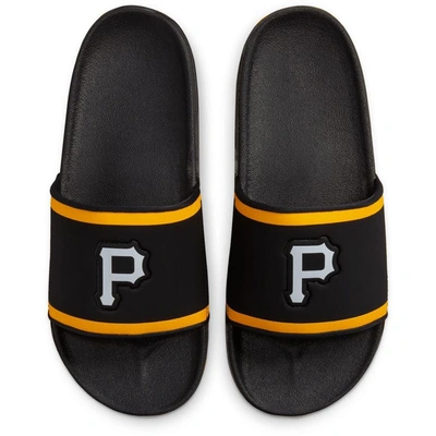 Nike Pittsburgh Pirates Off-court Wordmark Slide Sandals In Black