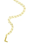 Adornia 14k Yellow Gold Plated Sterling Silver Initial Necklace In Gold - L