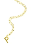 Adornia 14k Yellow Gold Plated Sterling Silver Initial Necklace In Gold - P