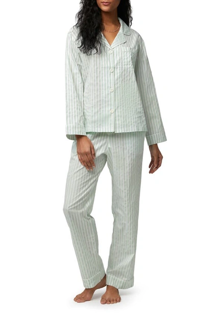 Bedhead Pajamas Stripe Organic Cotton Sateen Pajamas In Mint 3d Stripe