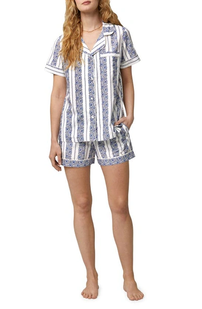 Bedhead Pajamas Floral-print Cotton-silk Boxer Pajama Set In Provencal Stripe