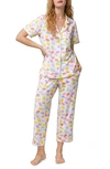 Bedhead Pajamas Print Crop Organic Cotton Knit Pajamas In Delice De Macarons