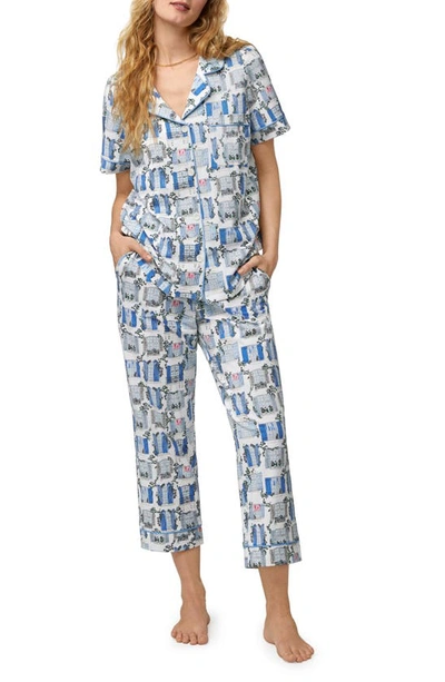 Bedhead Pajamas Print Crop Organic Cotton Knit Pajamas In Provence