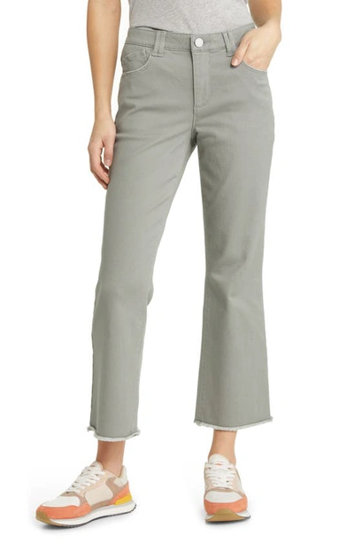 Wit & Wisdom 'ab'solution Frayed High Waist Ankle Flare Jeans In Deep Seagrass