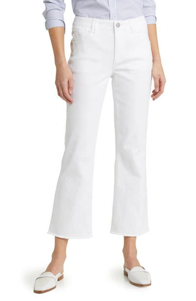 Wit & Wisdom 'ab'solution Frayed High Waist Ankle Flare Jeans In Optic White