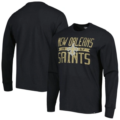 47 ' Black New Orleans Saints Brand Wide Out Franklin Long Sleeve T-shirt