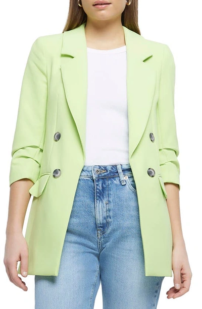 River Island Edge To Edge Blazer In Mint Green