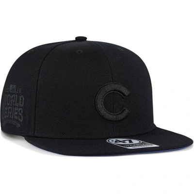 47 ' Chicago Cubs Black On Black Sure Shot Captain Snapback Hat