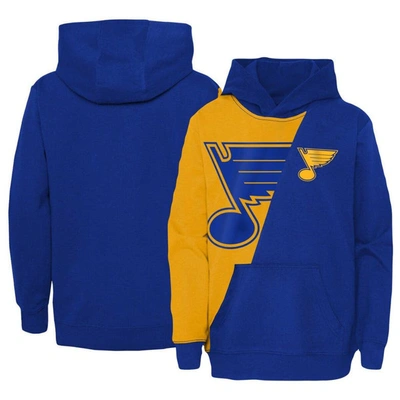 Outerstuff Kids' Big Boys Gold, Blue St. Louis Blues Unrivaled Pullover Hoodie In Gold,blue