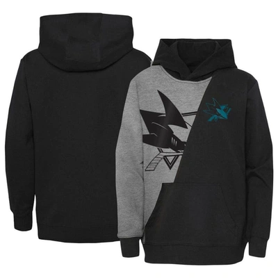 Outerstuff Kids' Youth Heather Grey/black San Jose Sharks Unrivaled Pullover Hoodie
