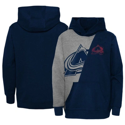 Outerstuff Kids' Youth Heather Gray/navy Colorado Avalanche Unrivaled Pullover Hoodie